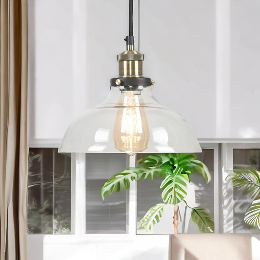 Industrial Antique Brass Effect Glass Light Shade