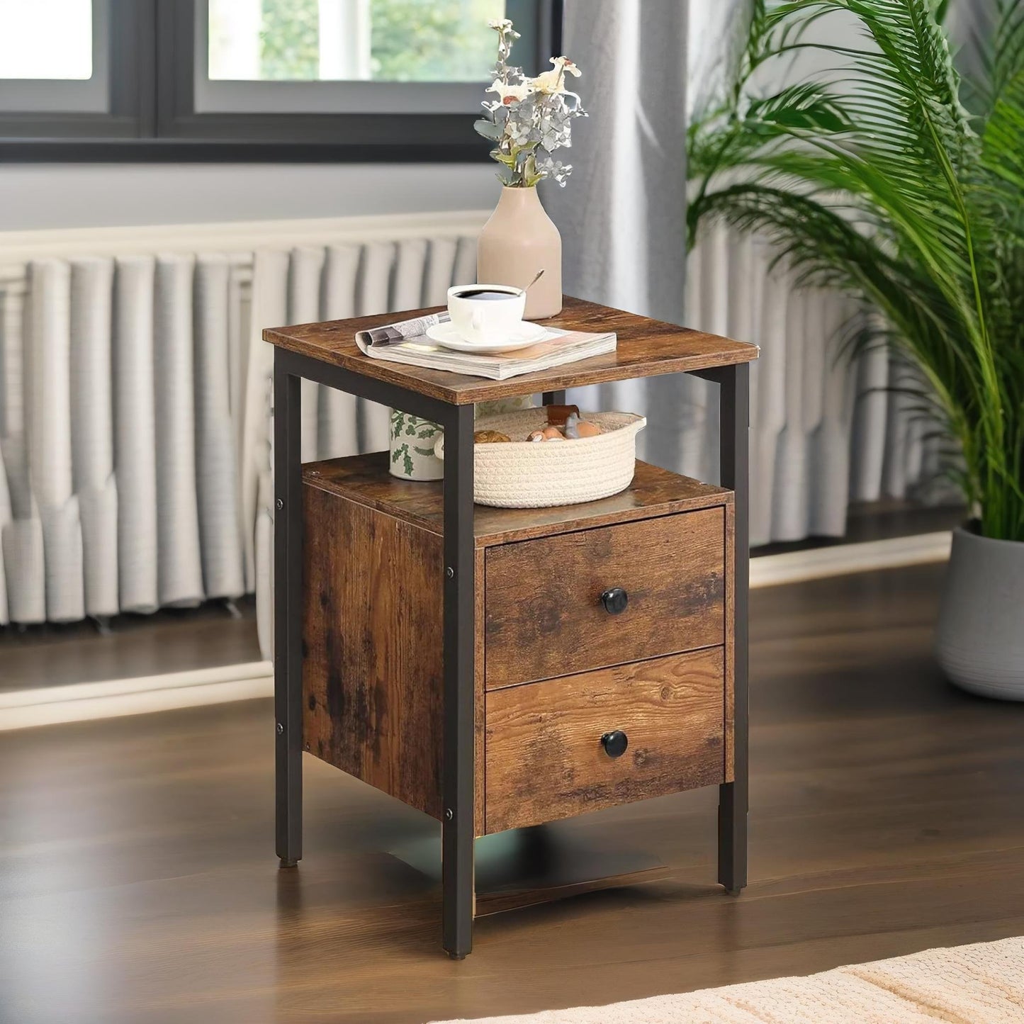 bedside table with 2 drawers