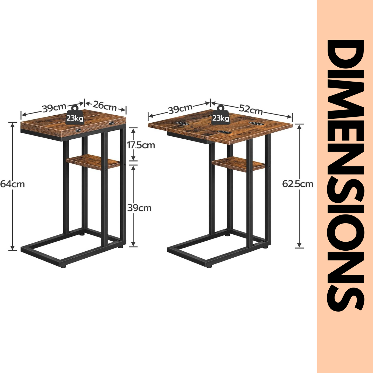 foldable sofa side table