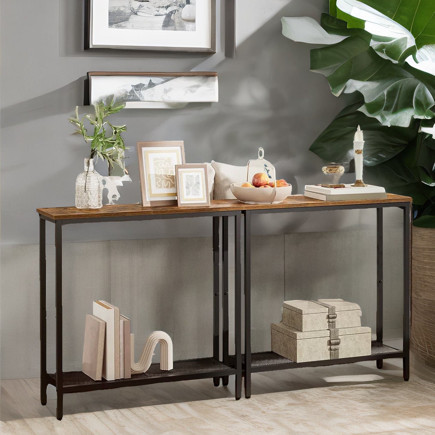 slim hallway console table