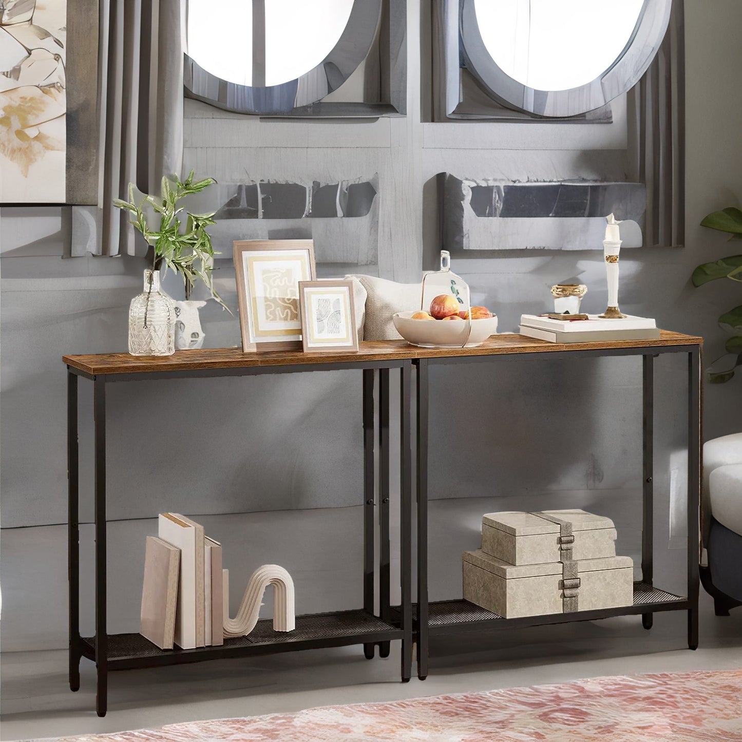 slim hallway console table
