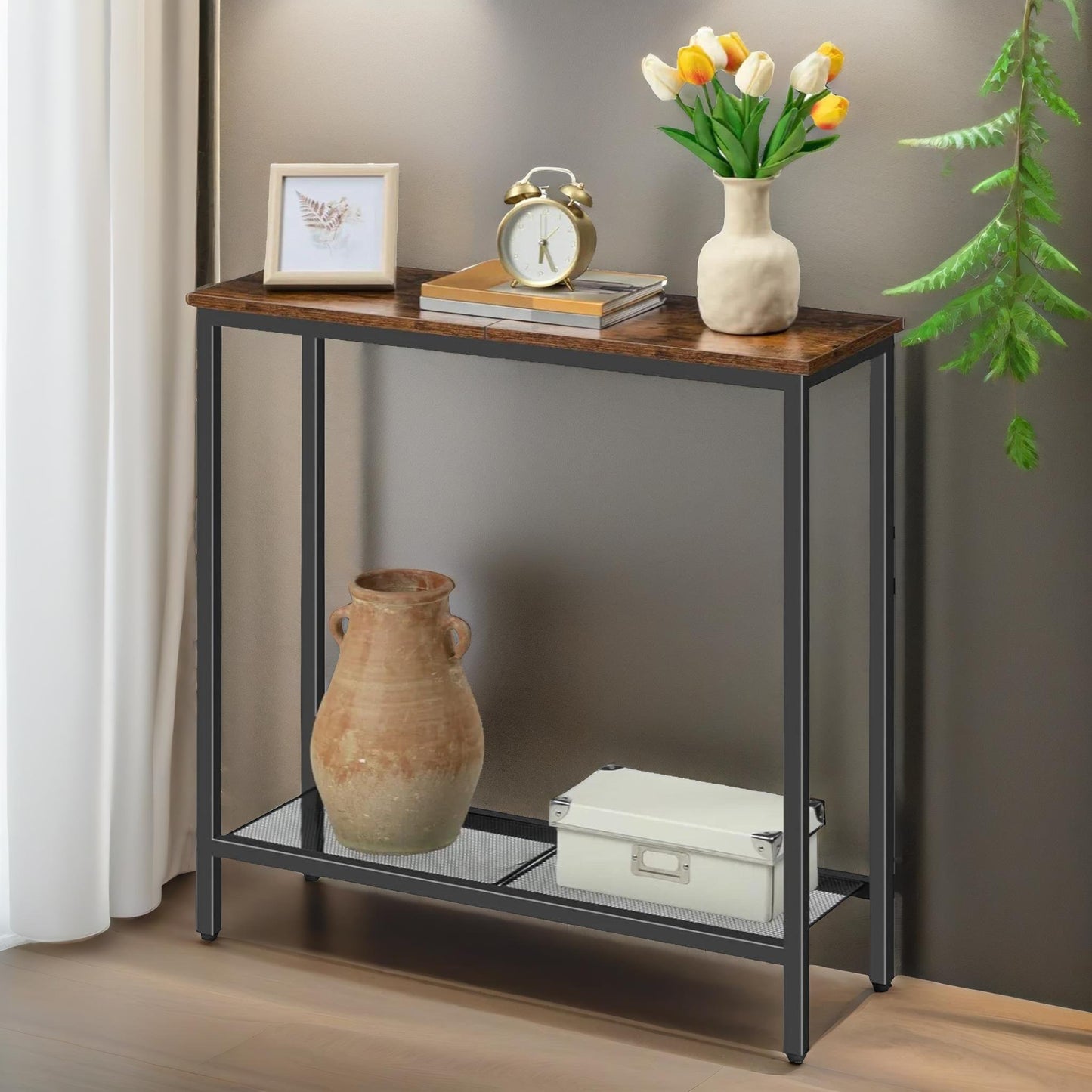 slim hallway console table