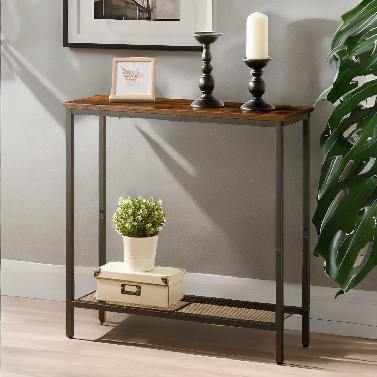 slim hallway console table