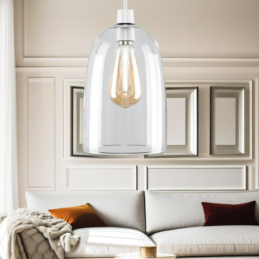 Domed Glass Ceiling Light Pendant Shade Clear