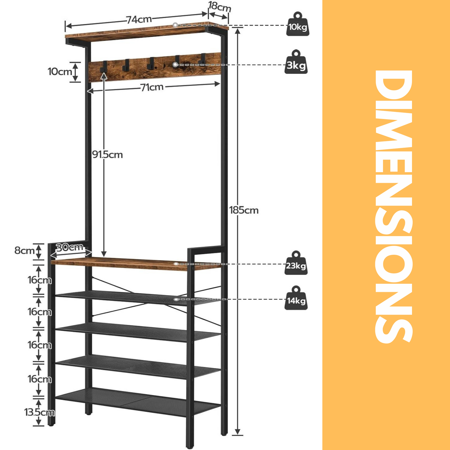 industrial hall tree large hall stand