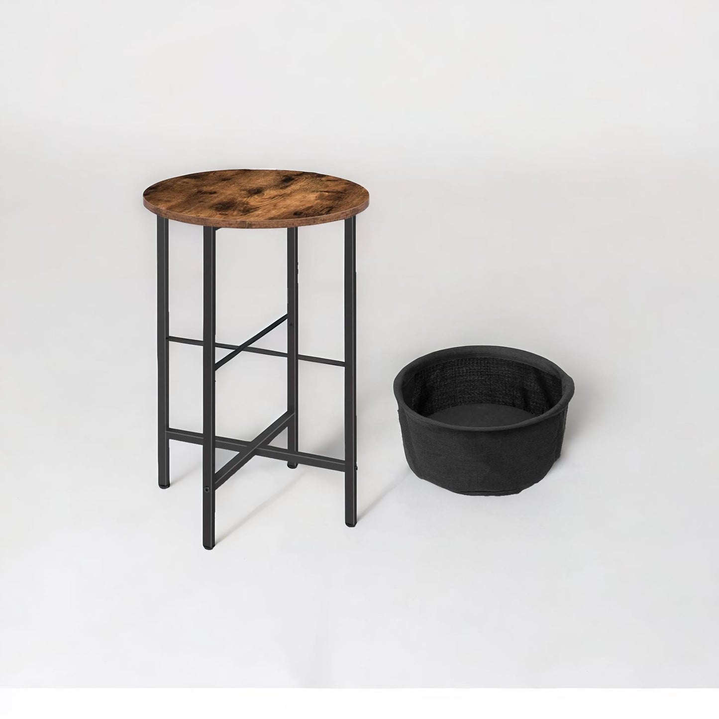 bedside lamp table with removable and washable storage basket - rafaelo mobilia