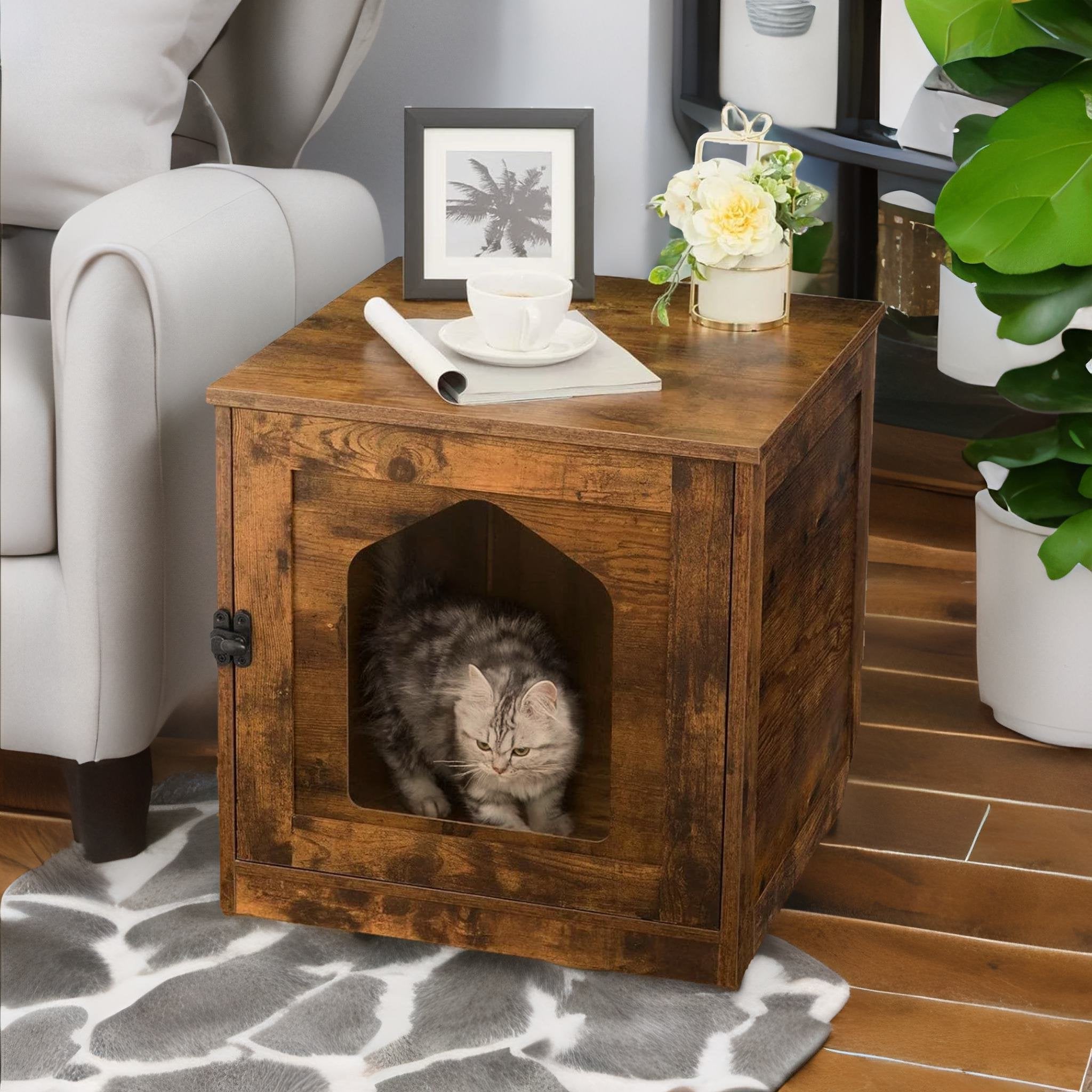 Cat litter side table best sale