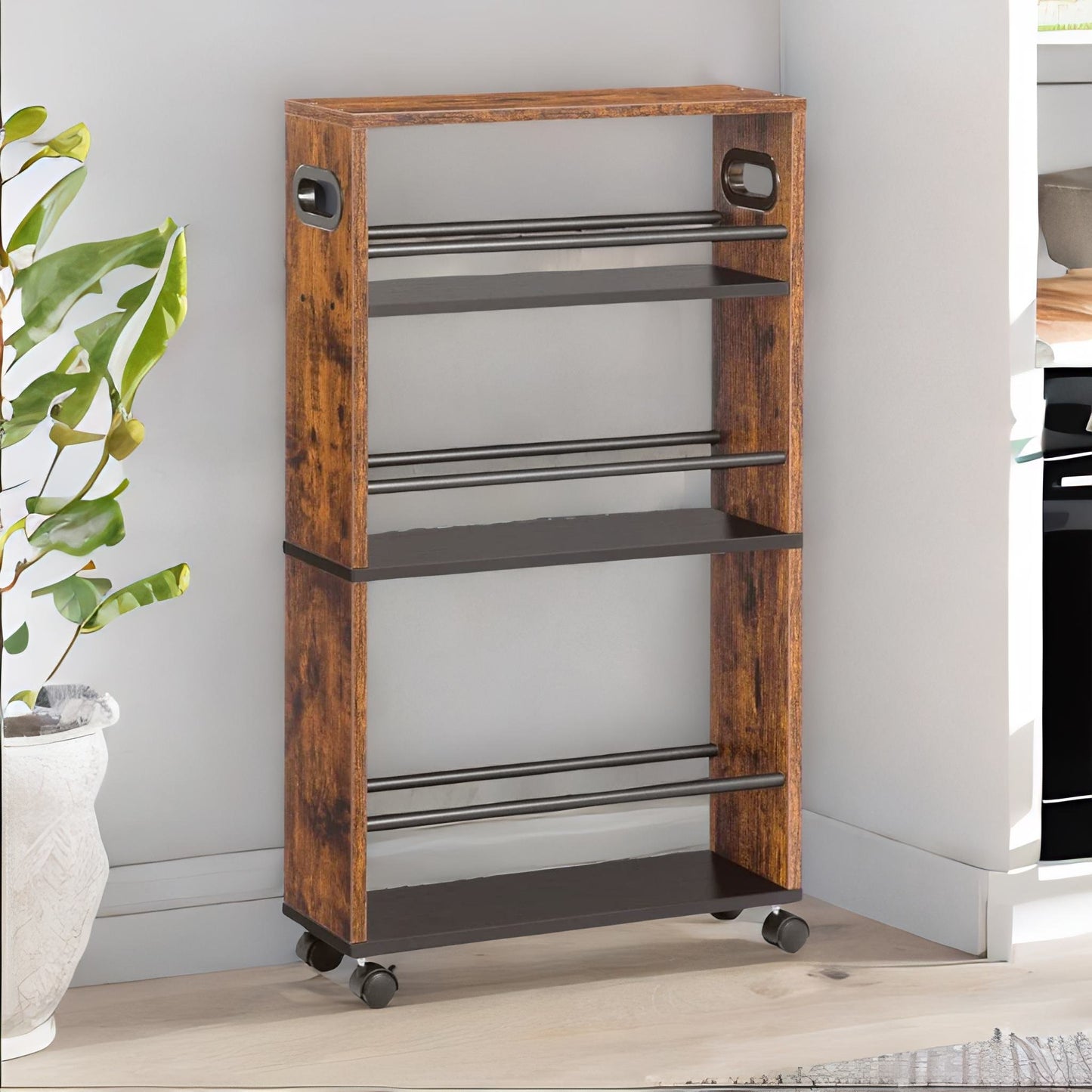4-tier rolling utility cart with handle