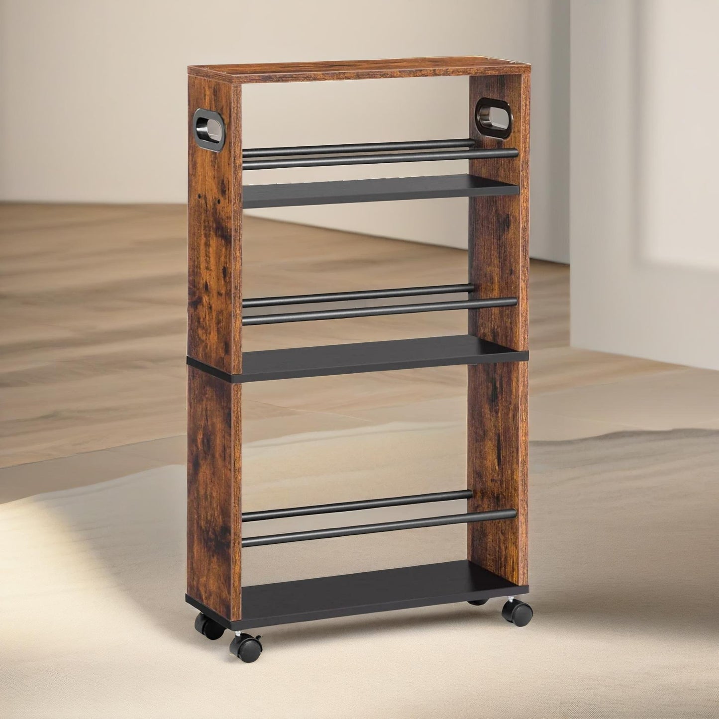 4-tier rolling utility cart with handle