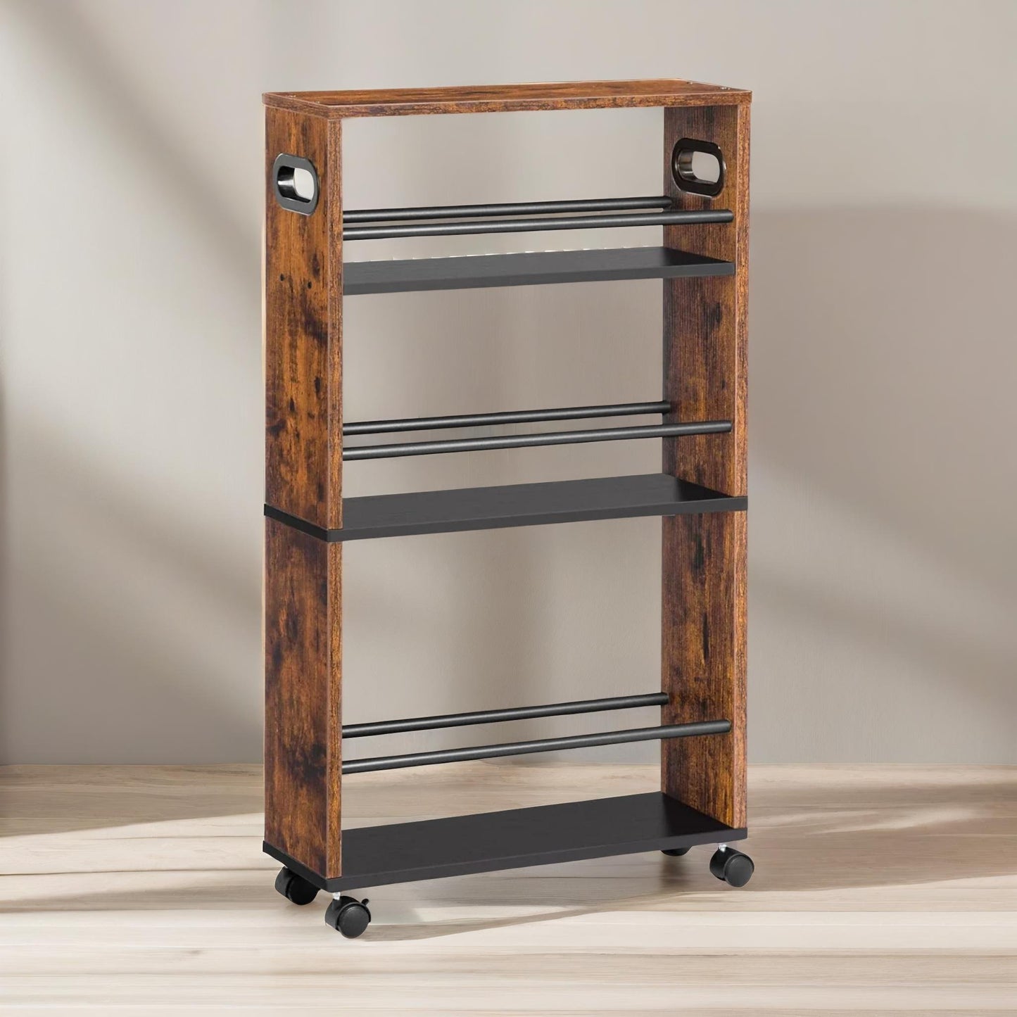 4-tier rolling utility cart with handle