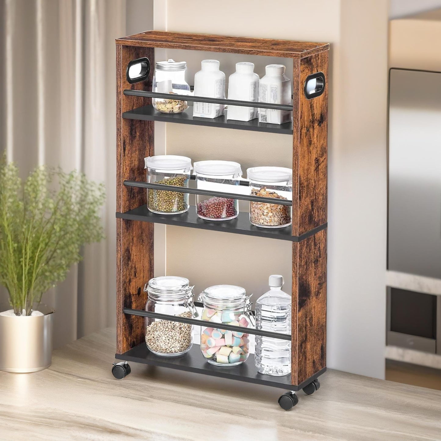 4-tier rolling utility cart with handle