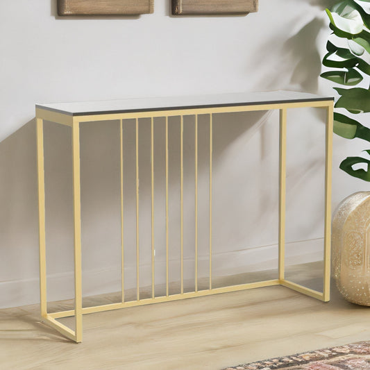 Marble Hallway Console Table Black And Gold
