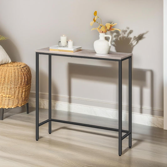 Industrial Slim Hallway Console Table Greige