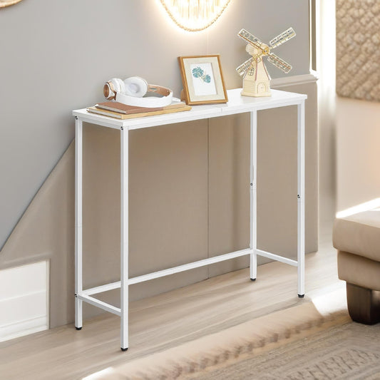 Industrial Slim Hallway Console Table White