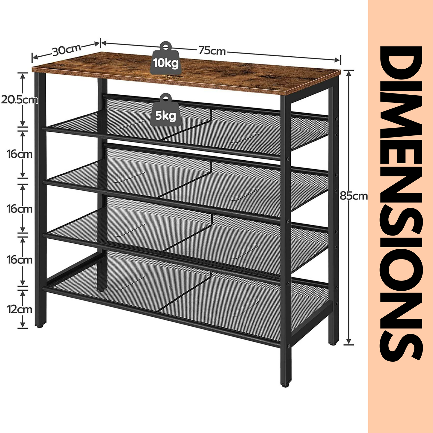 5-tier shoe organizer shelf