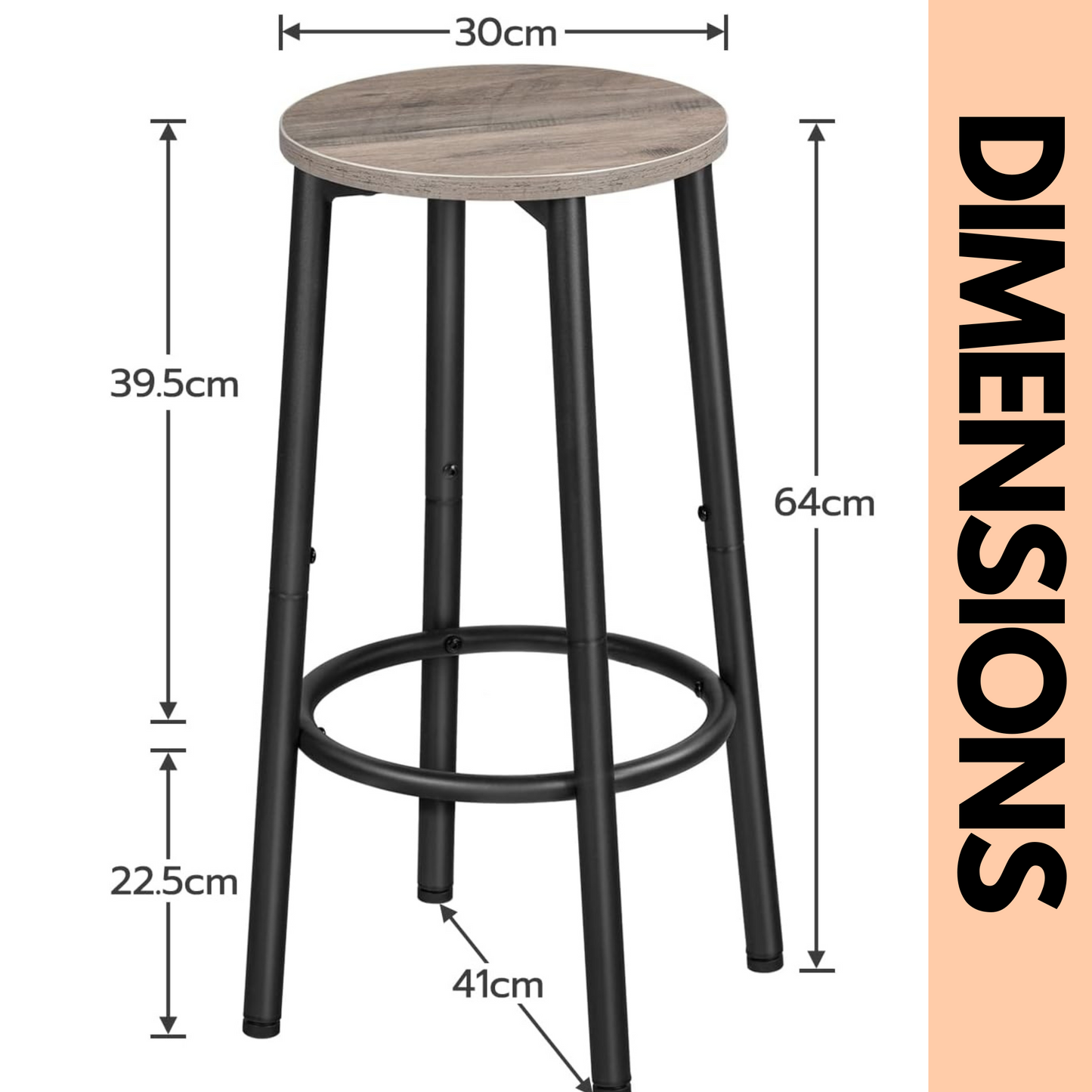 set of 2 bar stools greige