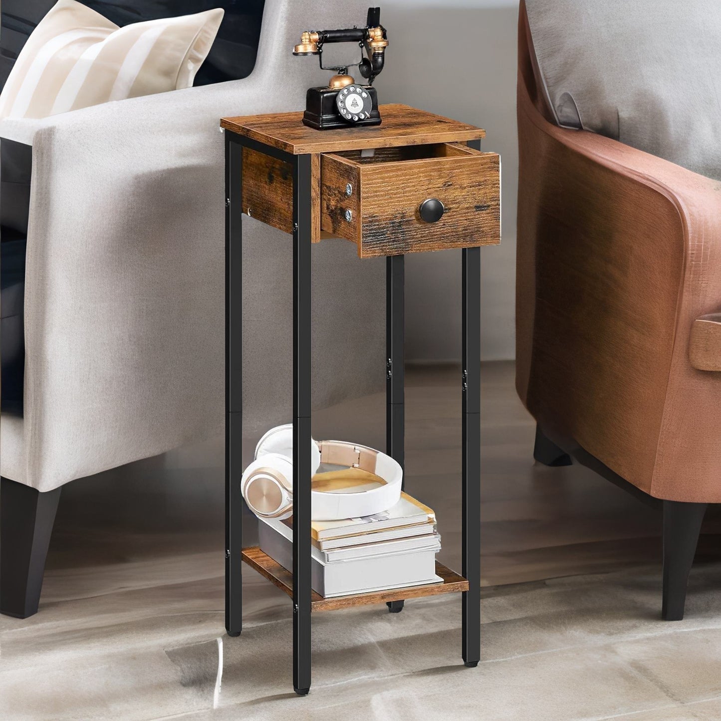 set of 2 slim side tables
