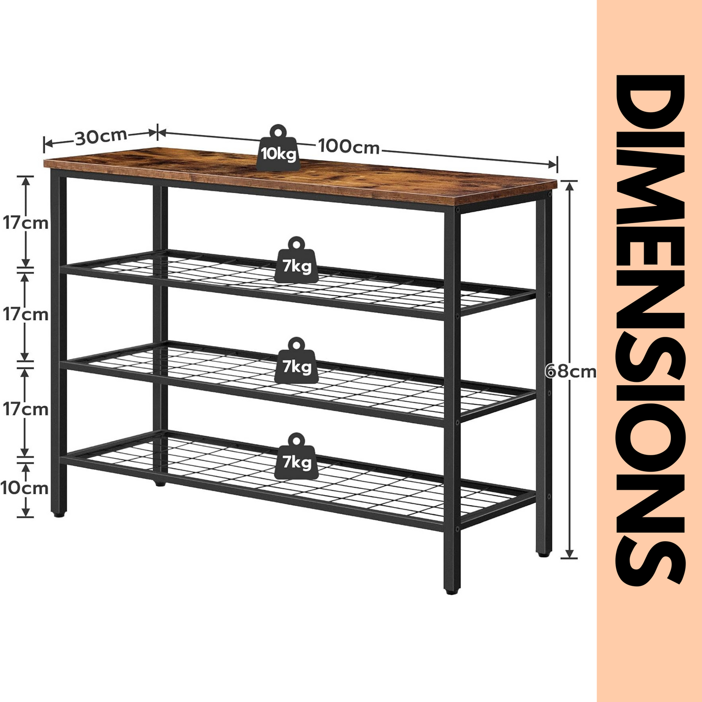 4-tier shoe rack