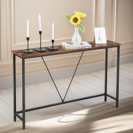 120CM Wide Industrial Console Hallway Table Brown