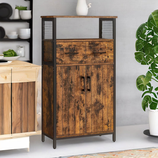Multipurpose Kitchen Sideboard Buffet Cabinet Rustic Brown