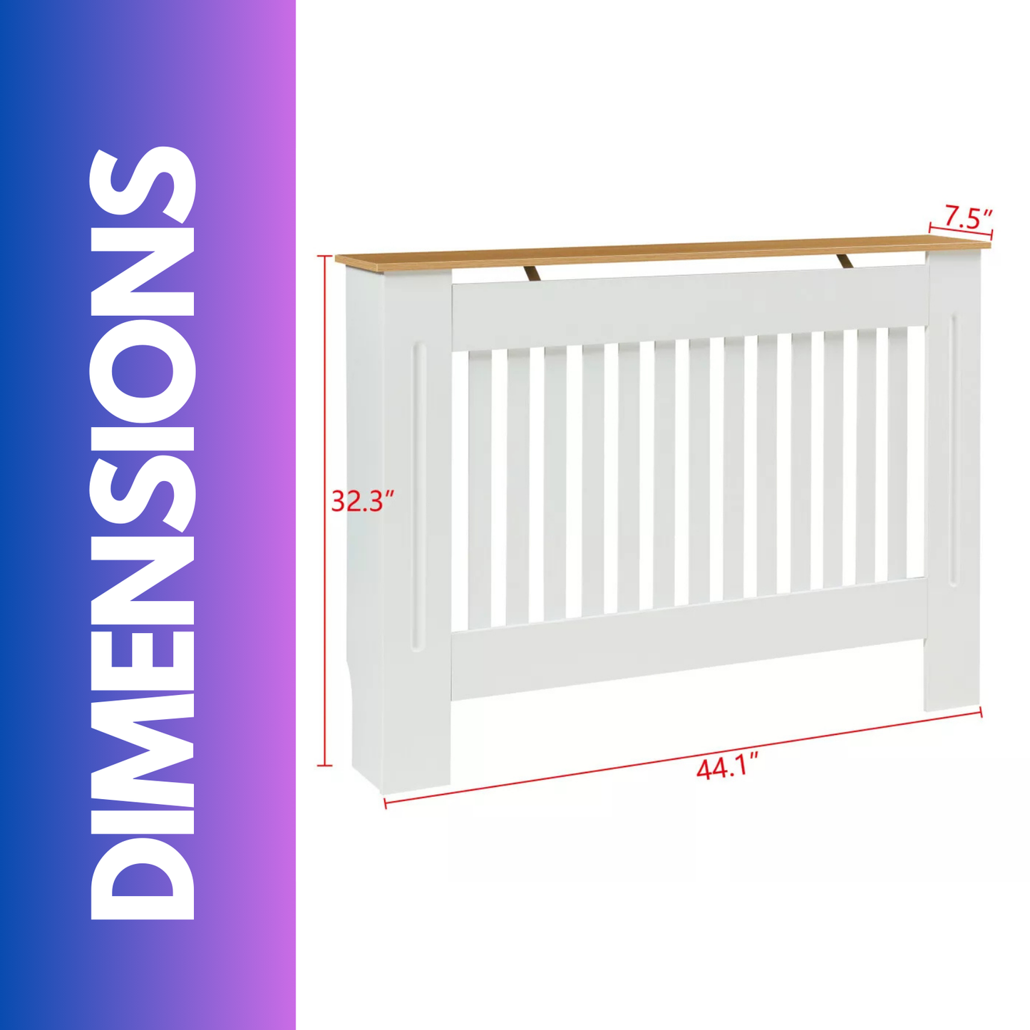 modern radiator cover with wooden top shelf white