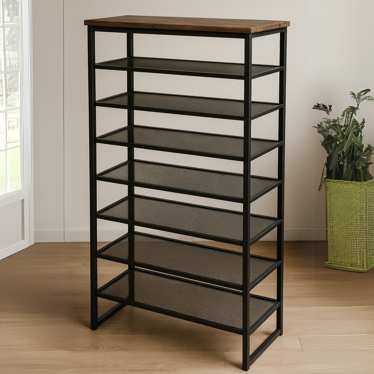 8-tier shoe rack with detachable mesh