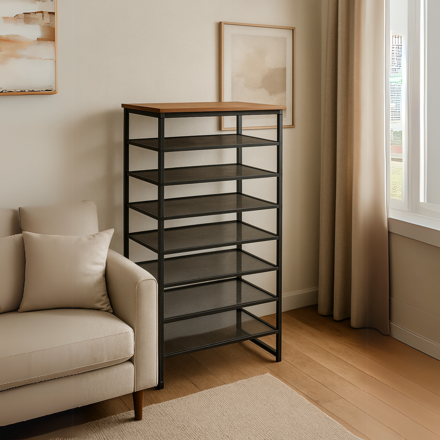 8-tier shoe rack with detachable mesh