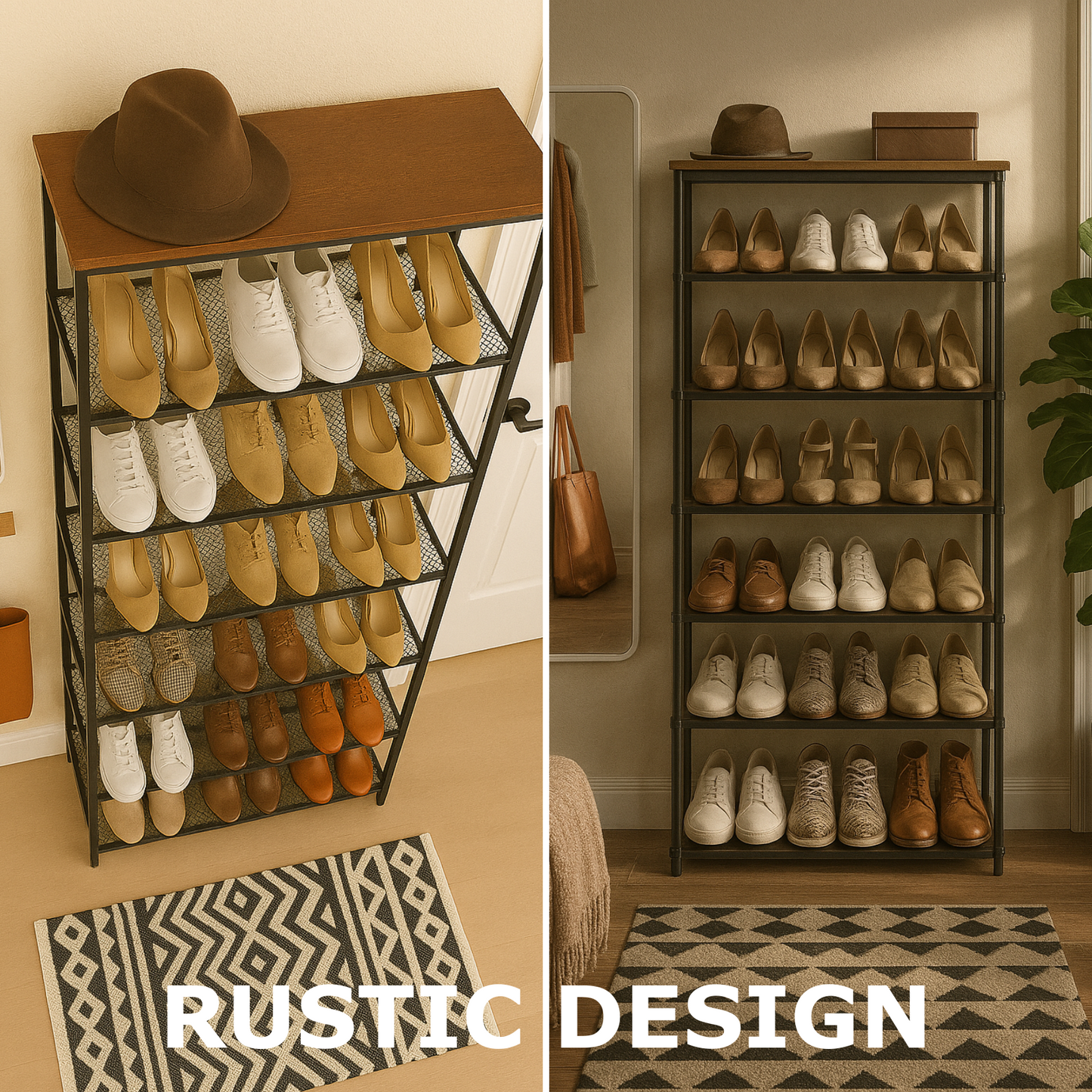 8-tier shoe rack with detachable mesh