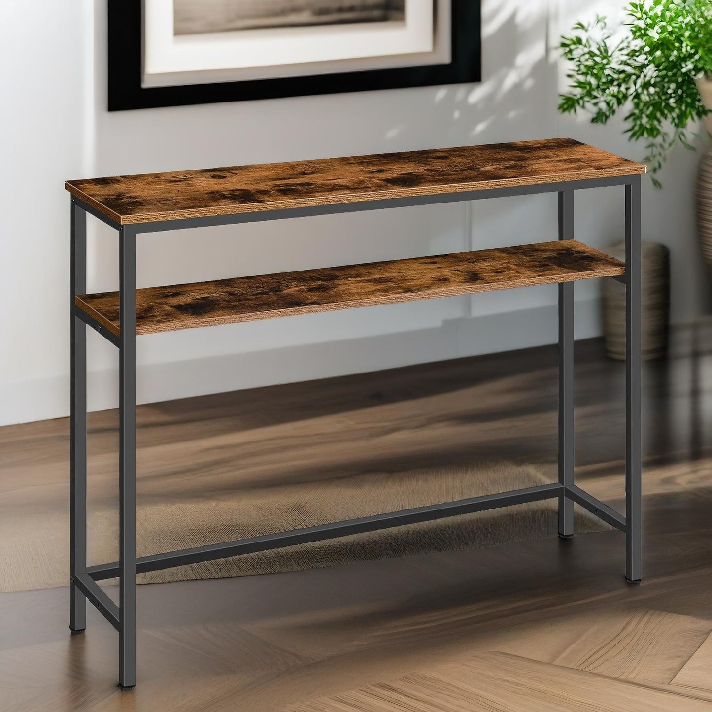 console table with 2 shelves