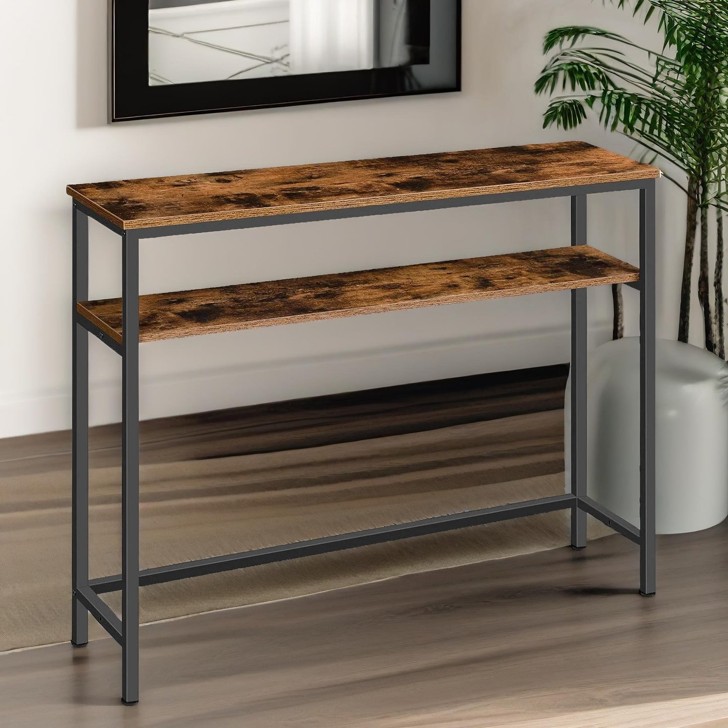 console table with 2 shelves