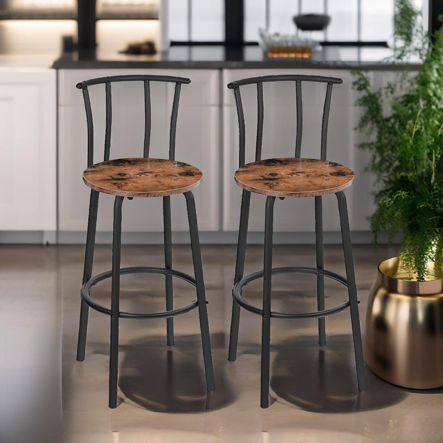 set of breakfast bar stools with footrest