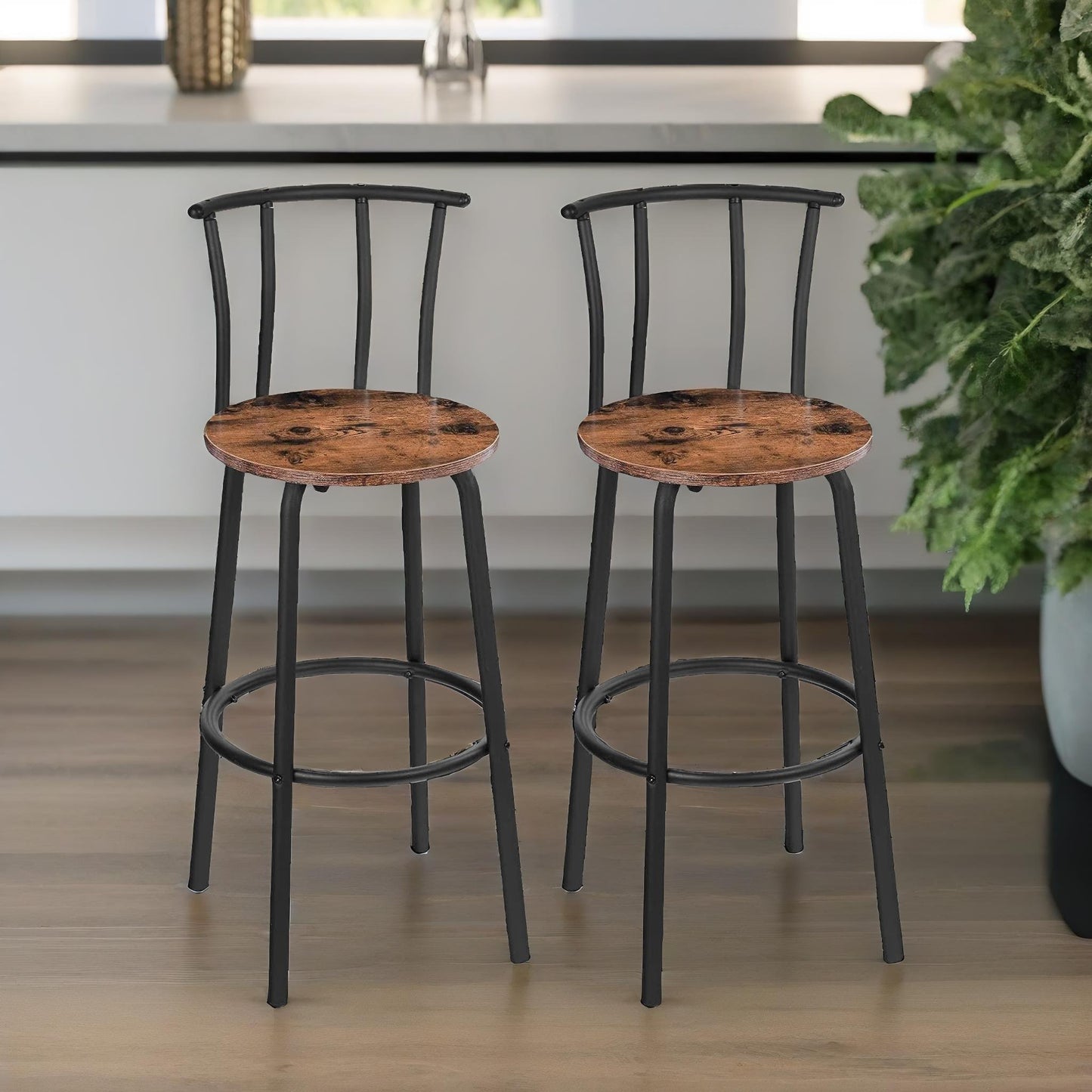 set of breakfast bar stools with footrest