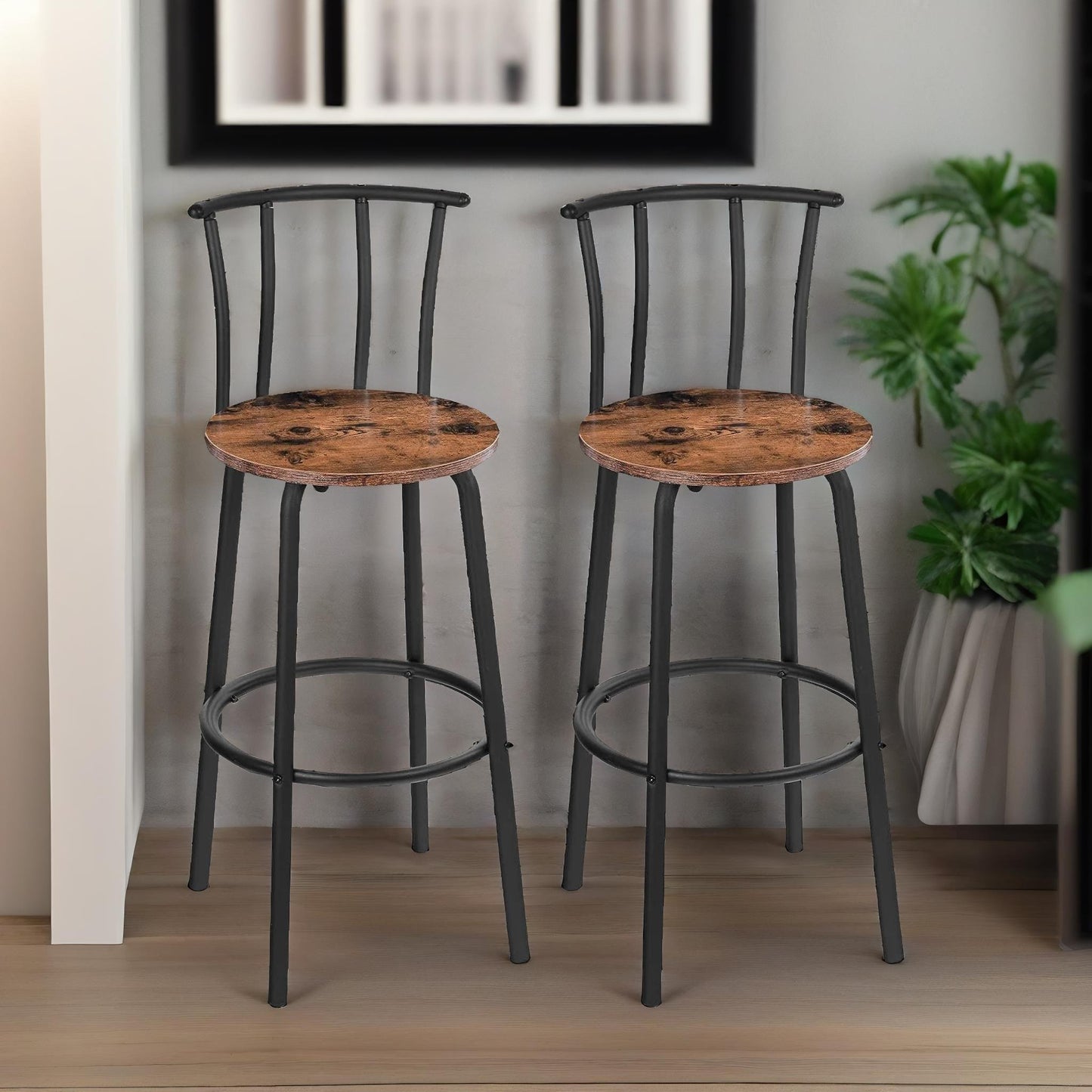 set of breakfast bar stools with footrest