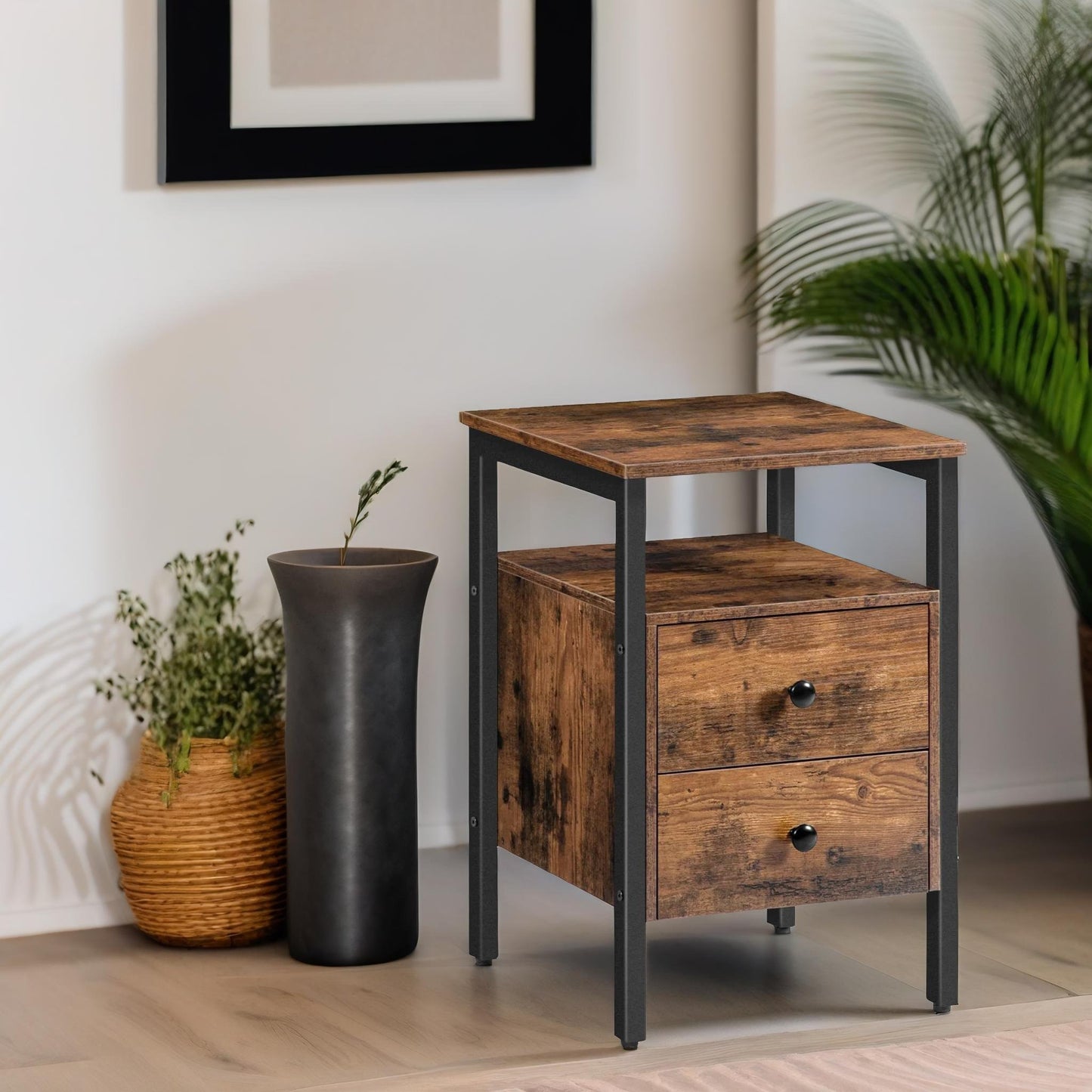 bedside table with 2 drawers