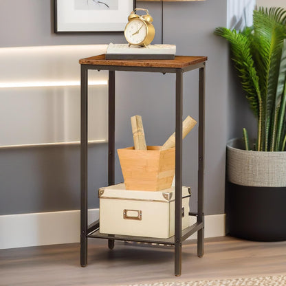 Bedside Table with Adjustable Mesh Shelf