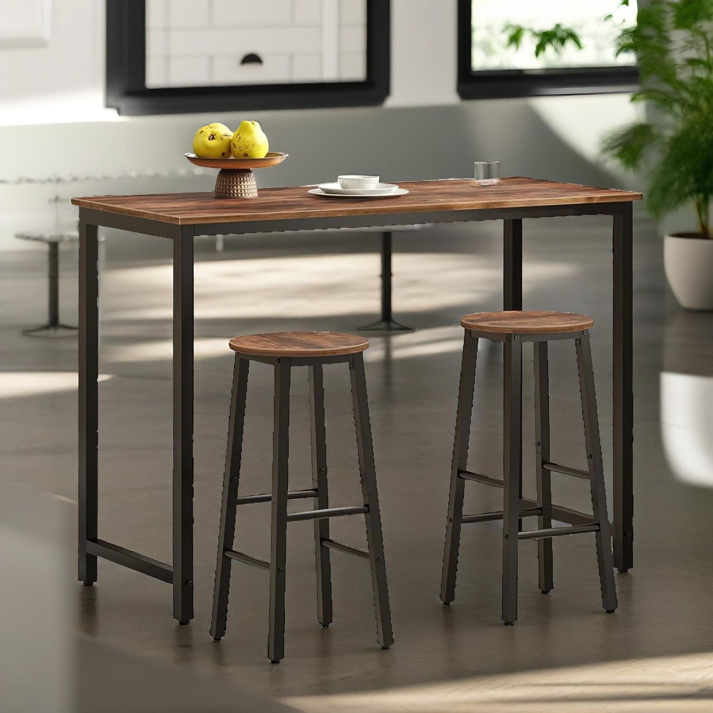 set of 2 bar stools 65cm height