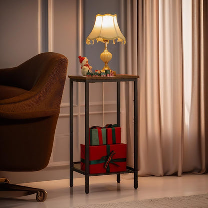 Bedside Table with Adjustable Mesh Shelf