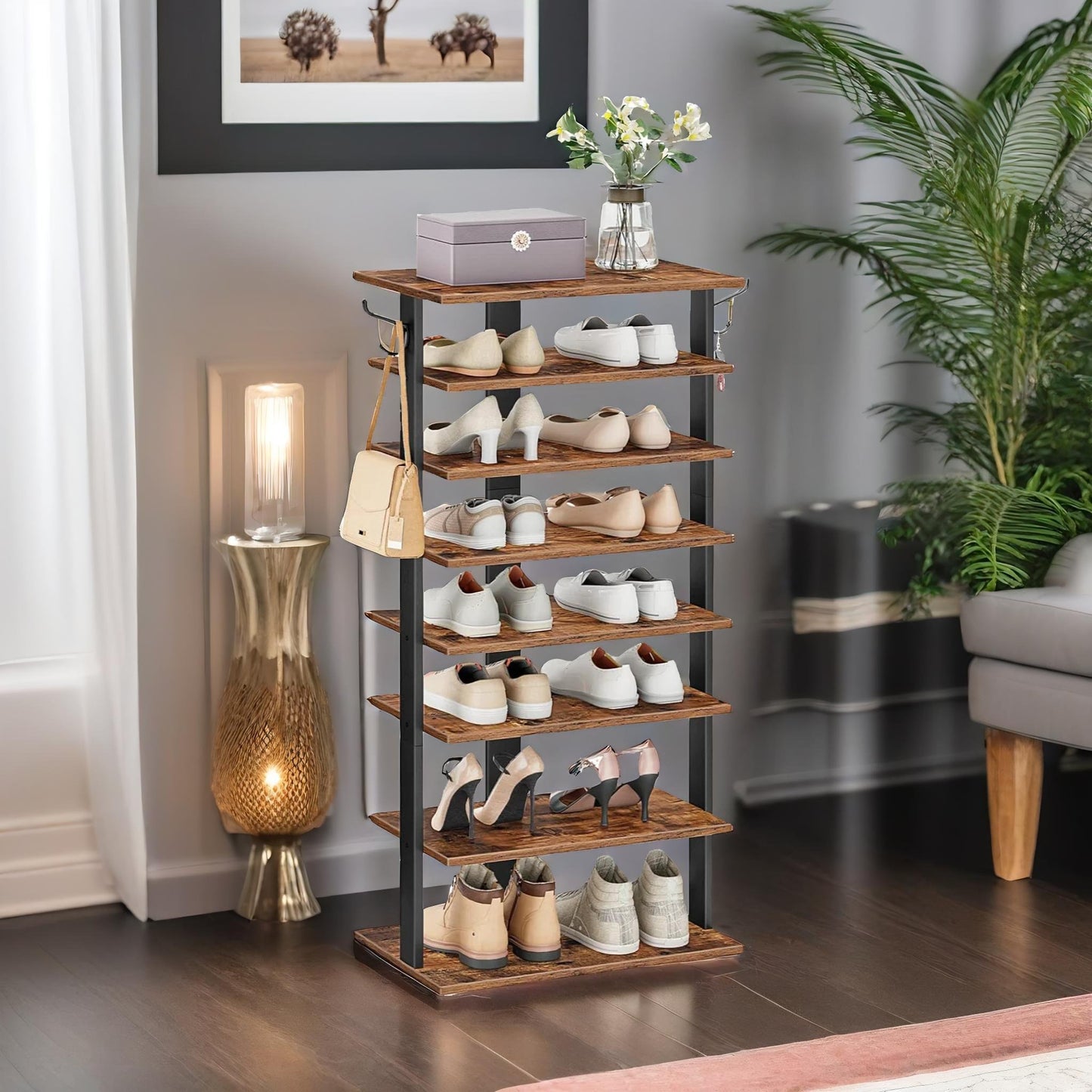 8 tier wide shoe rack