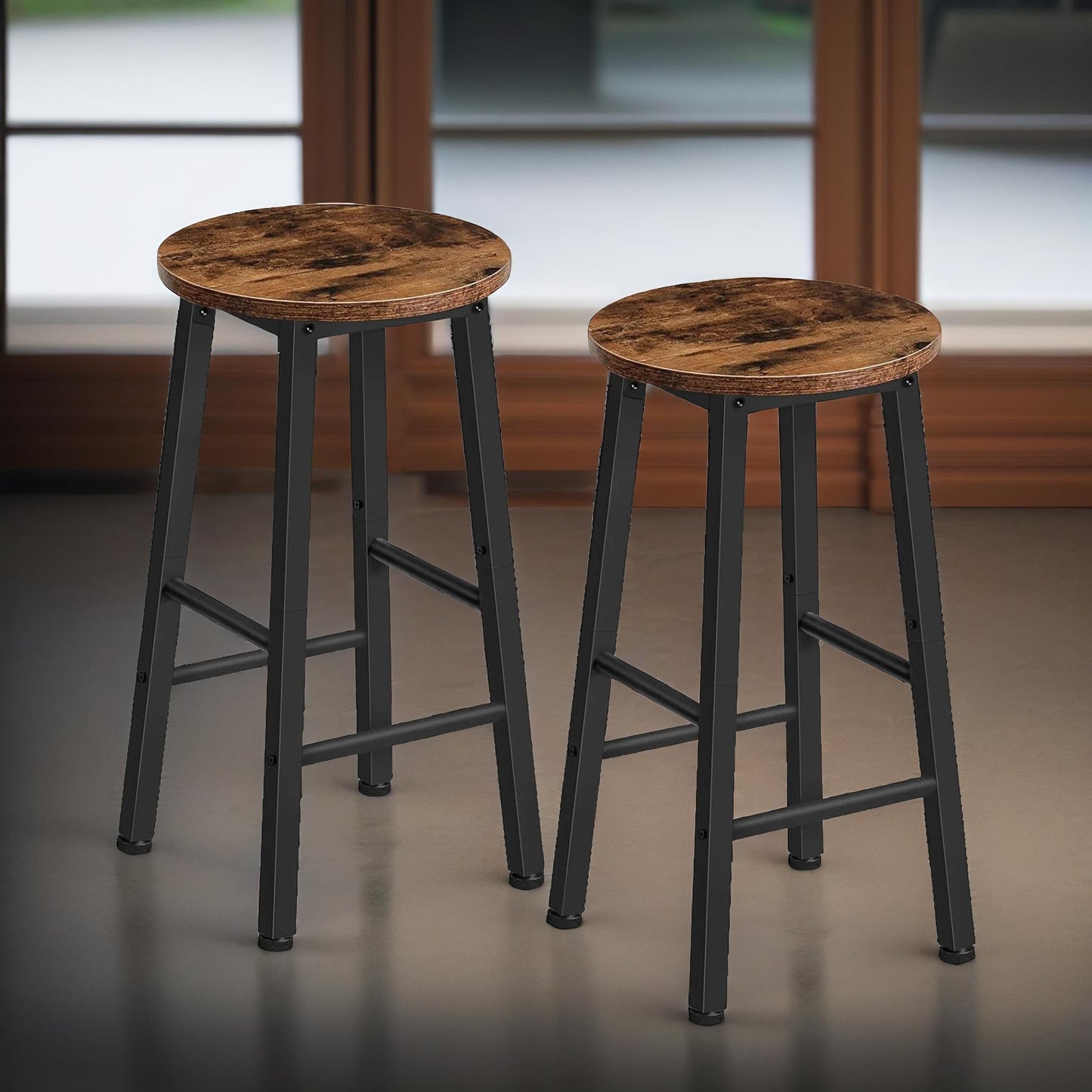 set of 2 bar stools 65cm height