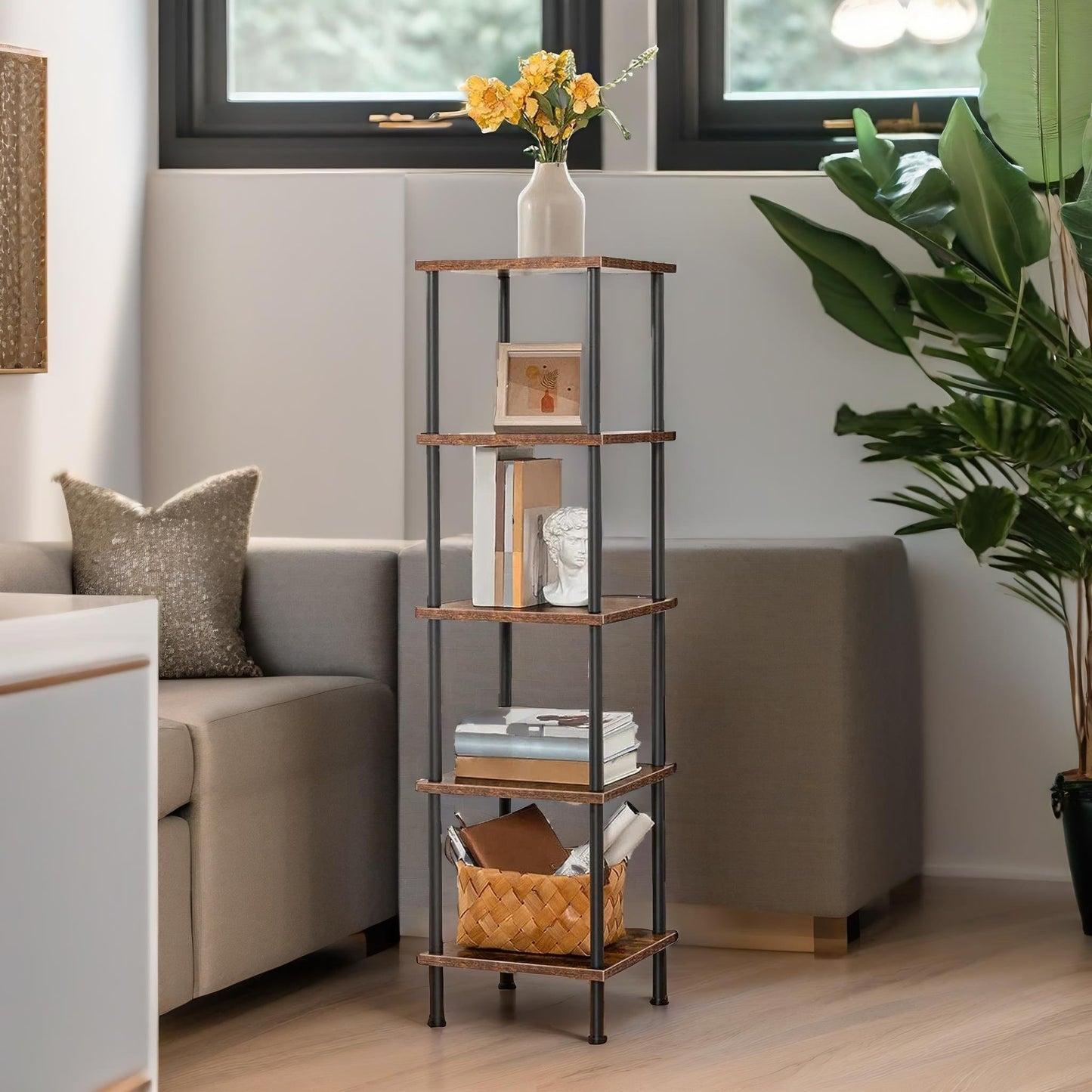 5 tier narrow open shelf