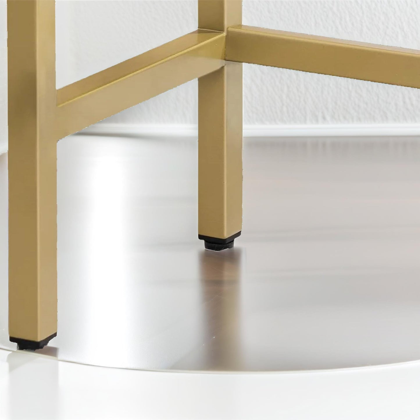 gold metal hallway console table