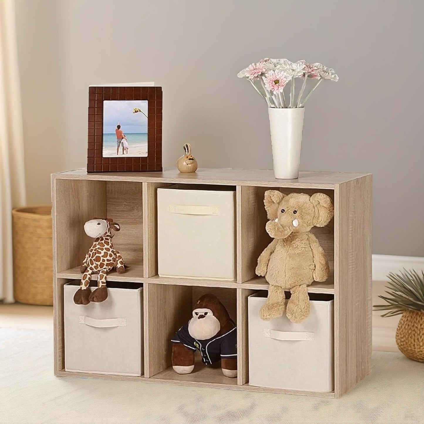 6 cube storage unit bookcase oak