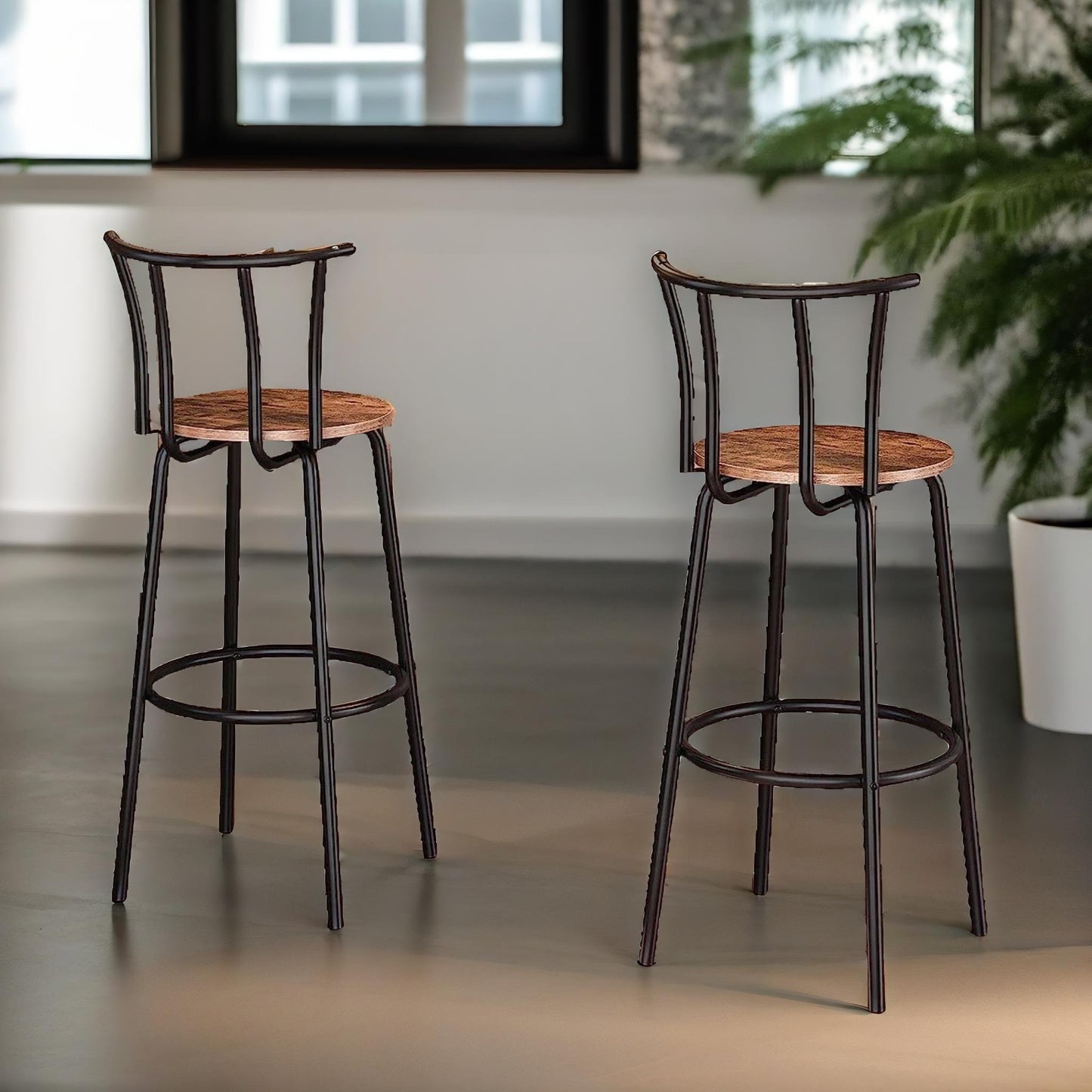 set of breakfast bar stools with footrest