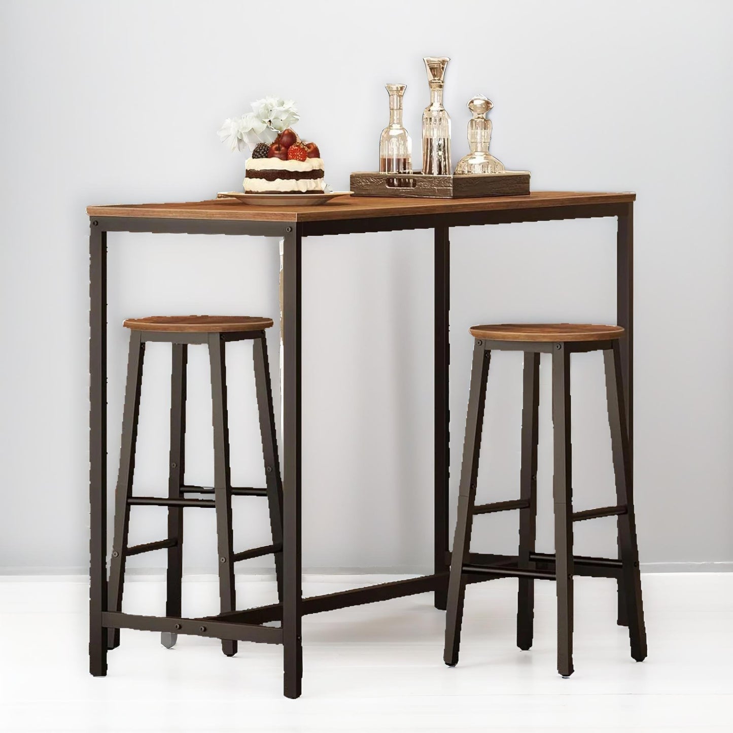 set of 2 bar stools 65cm height