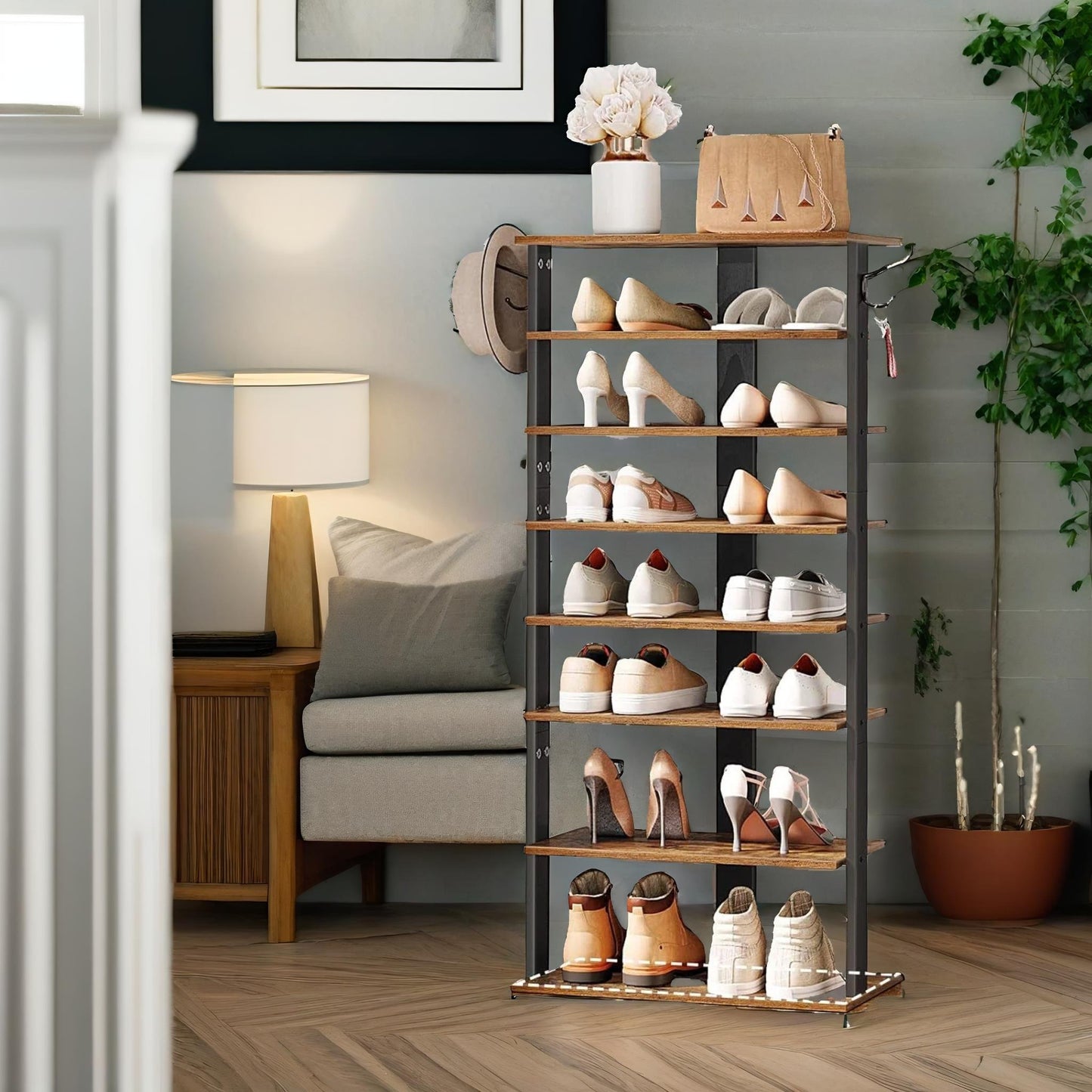 8 tier wide shoe rack