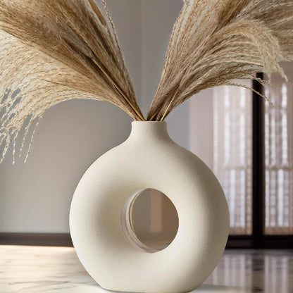 Donut Shaped Round Ceramic Vase