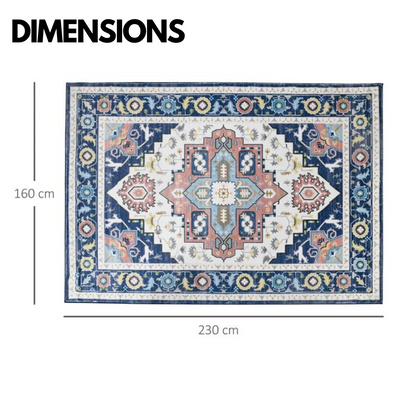 Moroccan Inspired Style Blue Area Rug