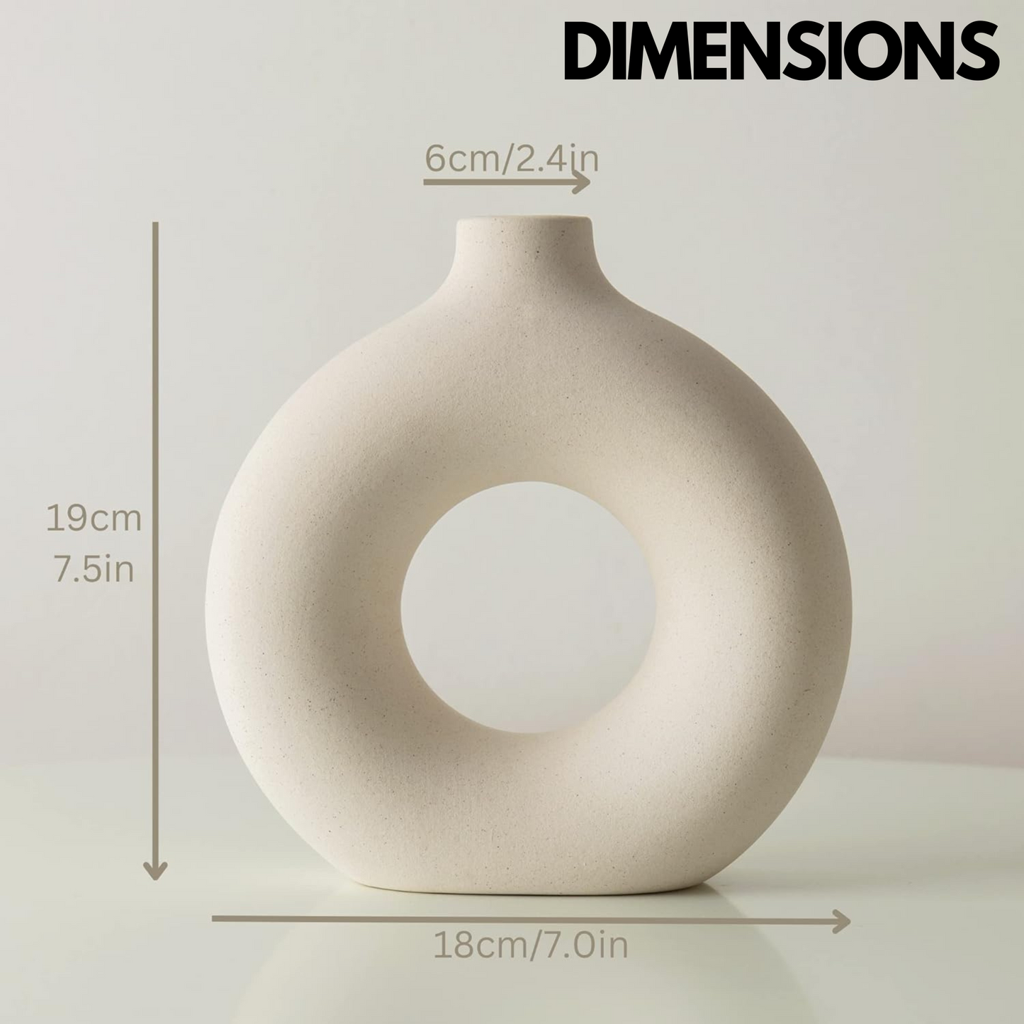 donut shaped round ceramic vase