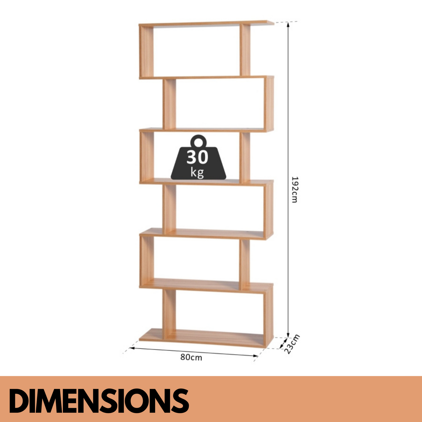 6 tier display stand room divider natural brown