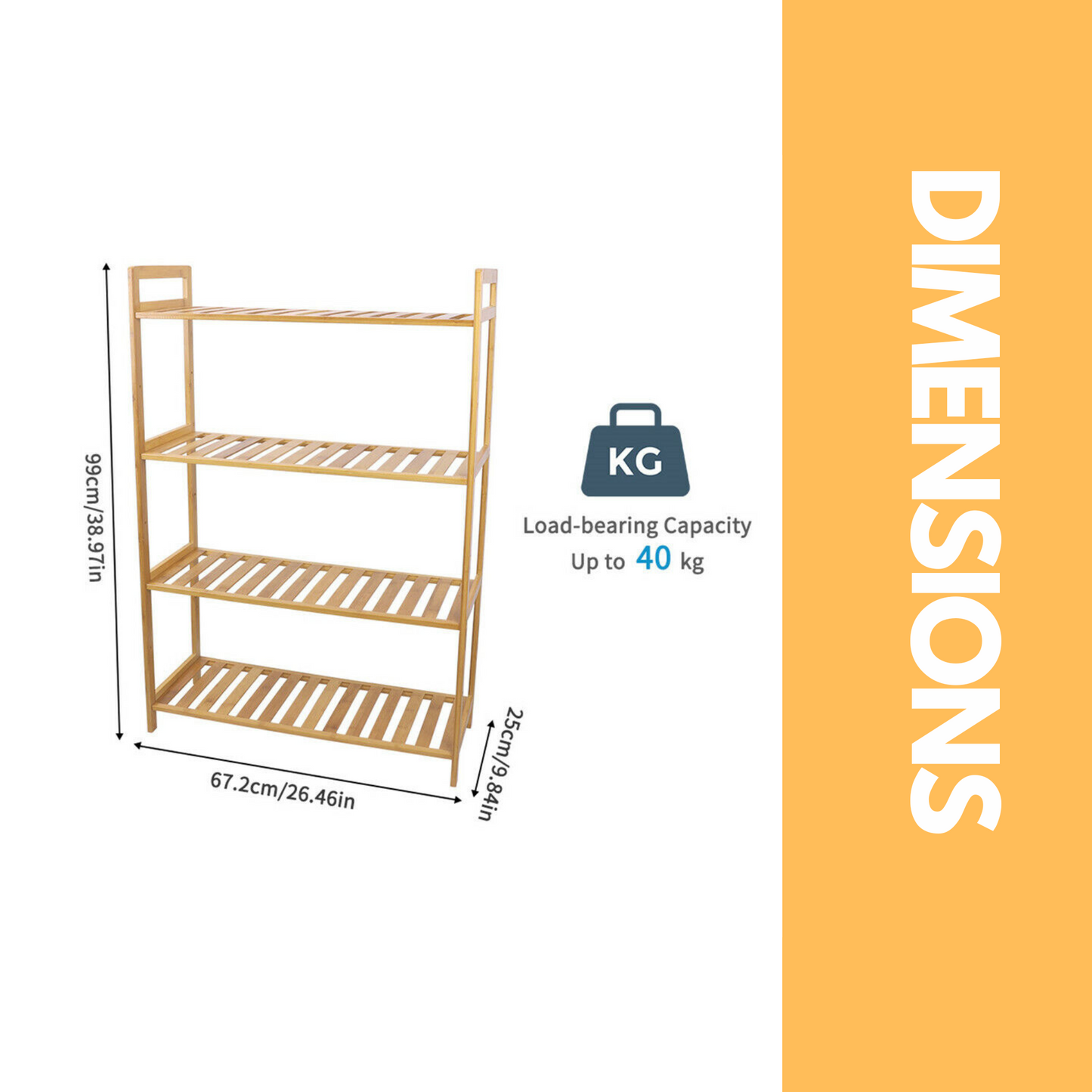 4 tier bamboo shelving rack